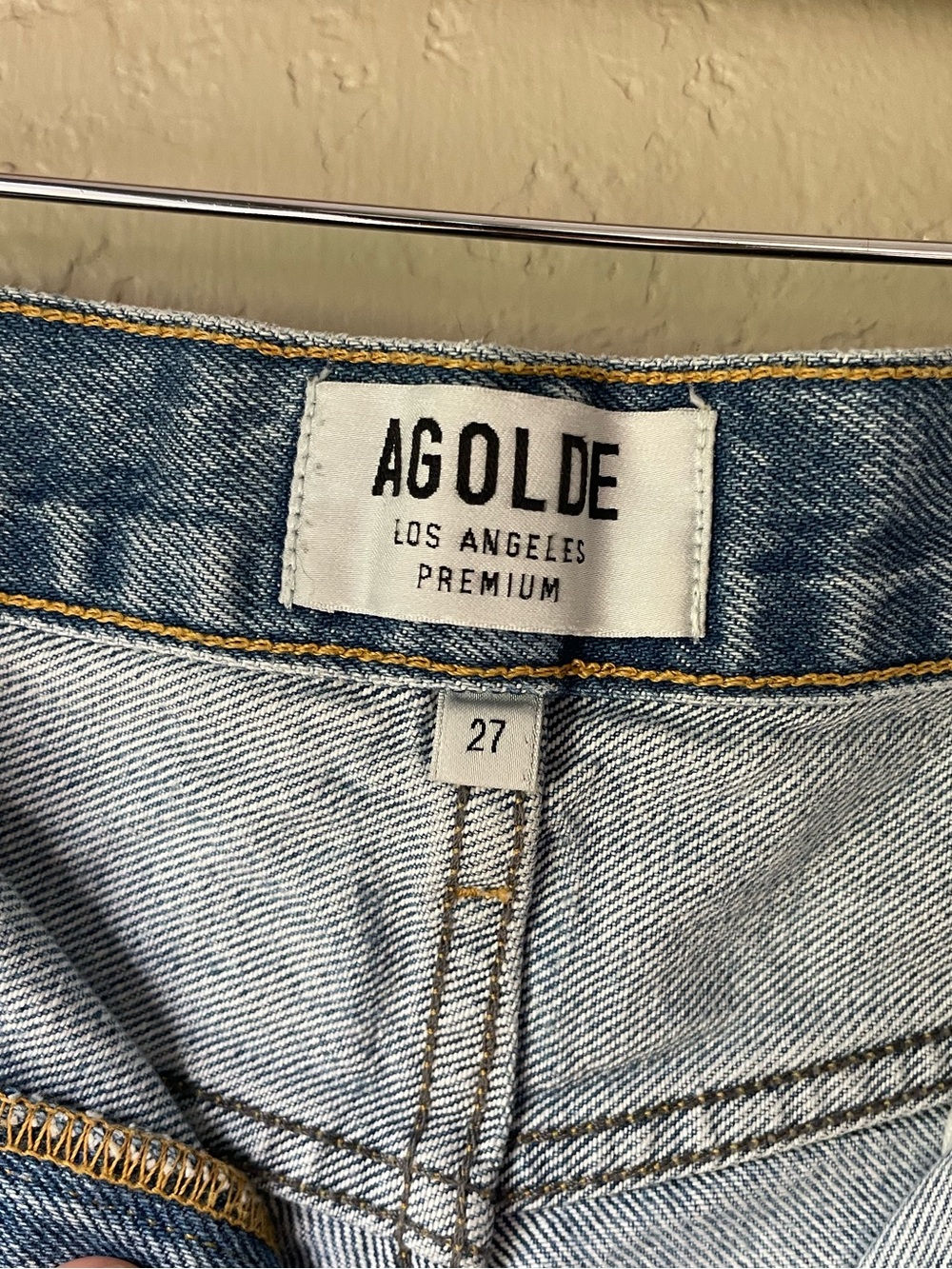 Agolde Light Wash High-Rise Distressed Denim Cutoff Shorts - Picture 2 of 7